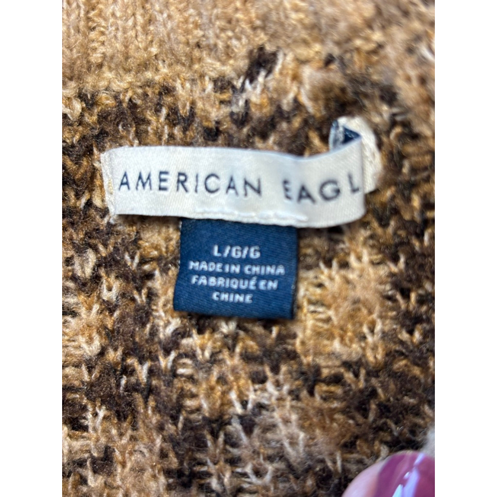 EUC American Eagle Whoa So Soft Animal Print Crewneck Knit Sweater SZ - Picture 4 of 6